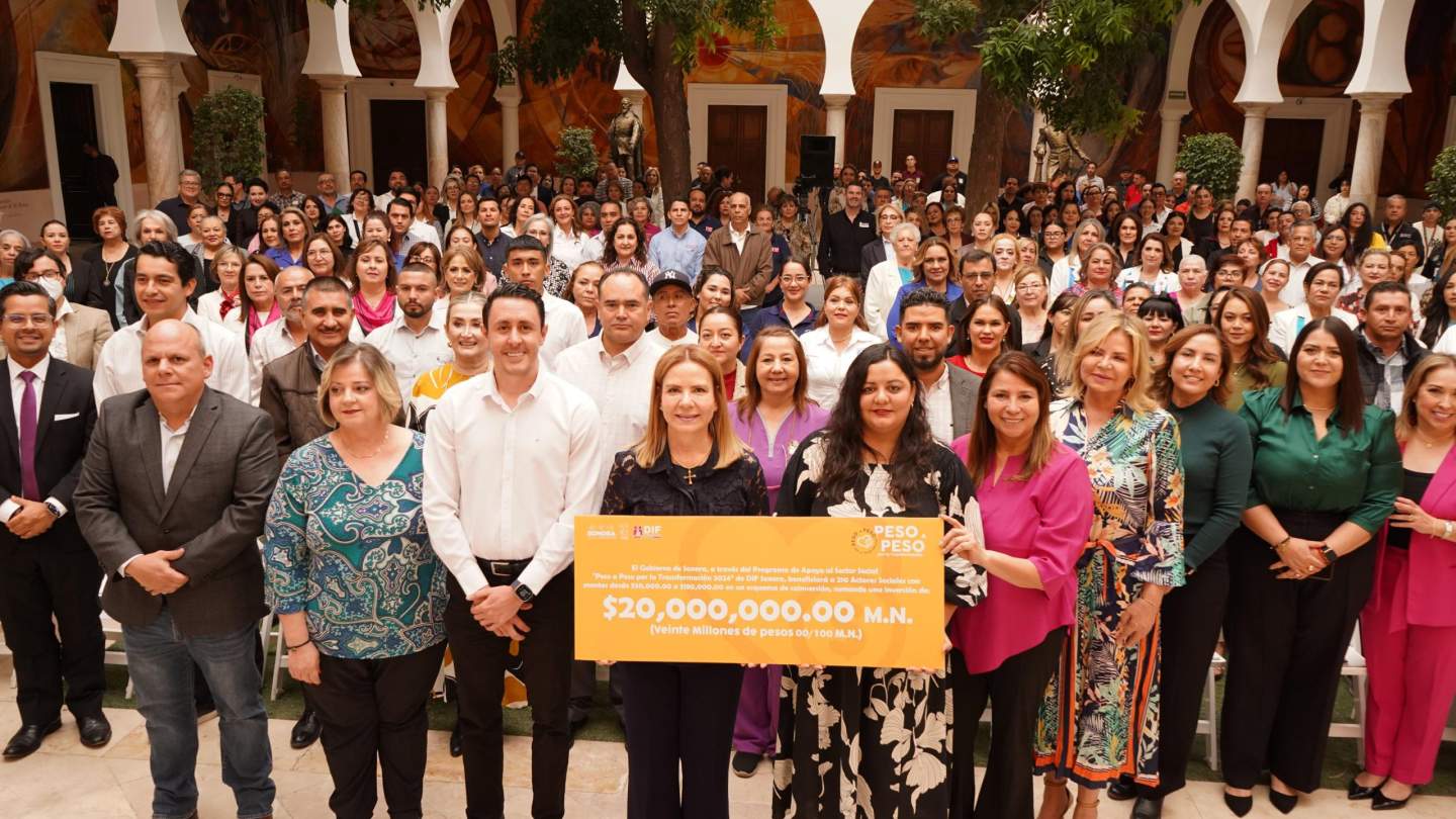 Entrega Gobierno de Sonora 20 MDP a través del programa Peso A Peso por la Transformación 